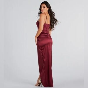 Windsor Emmaline Formal Satin Bustier Long Dress M NWT